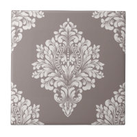 Taupe und Cream Damask