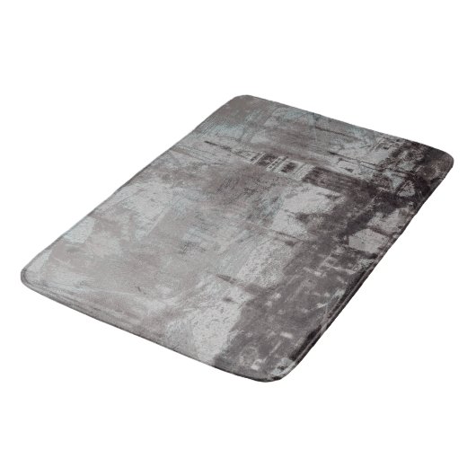 Taupe und Cyan Distressed Skyline Venice Italien Badematte (Schrägansicht)