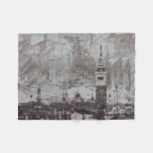 Taupe und Cyan Distressed Skyline Venice Italien Fleecedecke (Vorderseite (Horizontal))