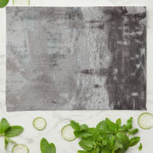 Taupe und Cyan Distressed Skyline Venice Italien Geschirrtuch (Gefaltet)