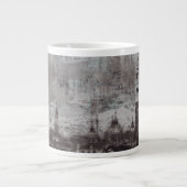 Taupe und Cyan Distressed Skyline Venice Italien Jumbo-Tasse (Vorderseite)
