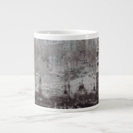 Taupe und Cyan Distressed Skyline Venice Italien Jumbo-Tasse