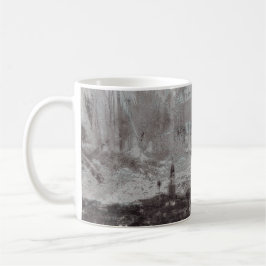Taupe und Cyan Distressed Skyline Venice Italien Kaffeetasse