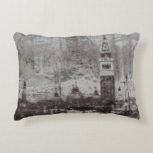 Taupe und Cyan Distressed Skyline Venice Italien