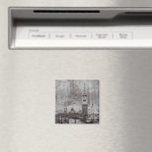 Taupe und Cyan Distressed Skyline Venice Italien Magnet (In Situ (Geschirrspüler))