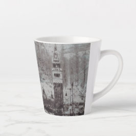 Taupe und Cyan Distressed Skyline Venice Italien Milchtasse