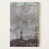 Taupe und Cyan Distressed Skyline Venice Italien Planer (Rückseite)