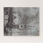 Taupe und Cyan Distressed Skyline Venice Italien Puzzle (Horizontal)