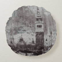 Taupe und Cyan Distressed Skyline Venice Italien