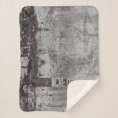 Taupe und Cyan Distressed Skyline Venice Italien Sherpadecke (Vorderseite)