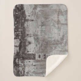 Taupe und Cyan Distressed Skyline Venice Italien Sherpadecke