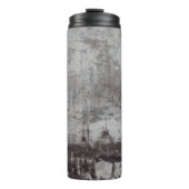 Taupe und Cyan Distressed Skyline Venice Italien Thermosbecher (Vorderseite)
