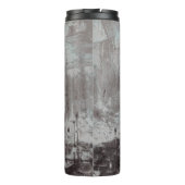 Taupe und Cyan Distressed Skyline Venice Italien Thermosbecher (Rückseite)