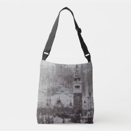 Taupe und Cyan Distressed Skyline Venice Italien Tragetaschen Mit Langen Trägern