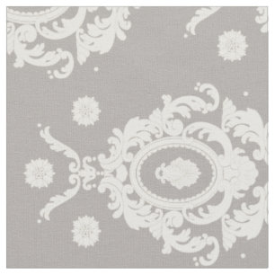 Taupe-und Elfenbein-Vintages Damast-Muster-Gewebe Stoff