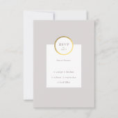 Taupe und Gold Foil Circle Mongram Wedding RSVP Karte (Vorderseite)
