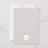 Taupe und Gold Foil Circle Mongram Wedding RSVP Karte (Rückseite)
