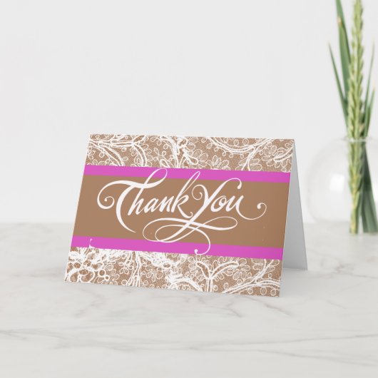 Taupe und Lavender Wedding Vielen Dank Dankeskarte (Vorderseite)