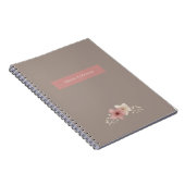 Taupe und rosa Blumenschrift Notizblock (Rechte Seite)
