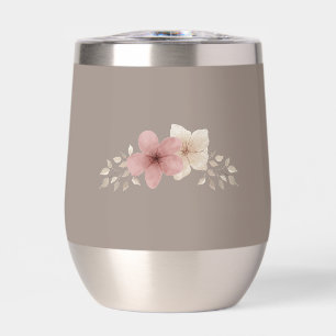 Taupe und rosa Blütenglas