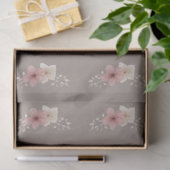 Taupe und Rosa Floral Seidenpapier (Geschenk)