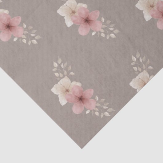 Taupe und Rosa Floral Seidenpapier (Ausschnitt)