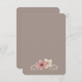 Taupe und Rosa florale Danke Karte (Vorne/Hinten)