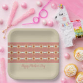 Taupe und rosa rosa Platz Pappteller (Party)