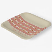 Taupe und rosa rosa Platz Pappteller (Gewinkelt)