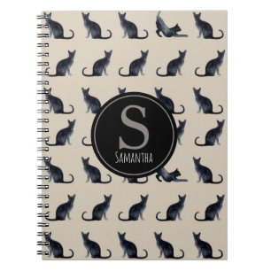 Taupe und Schwarze Katze Notizblock