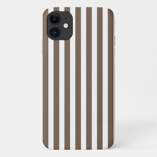 Taupe und Streifen mit weißem Süßigkeiten Case-Mate iPhone Hülle (Rückseite)