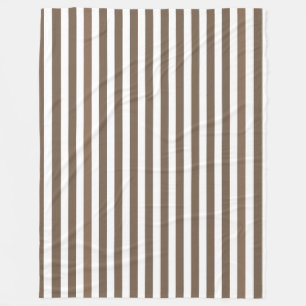 Taupe und Streifen mit weißem Süßigkeiten Fleecedecke