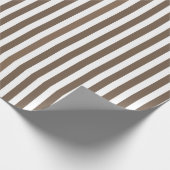 Taupe und Streifen mit weißem Süßigkeiten Geschenkpapier (Ecke)
