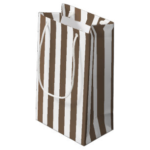 Taupe und Streifen mit weißem Süßigkeiten Kleine Geschenktüte