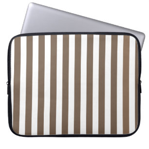 Taupe und Streifen mit weißem Süßigkeiten Laptopschutzhülle