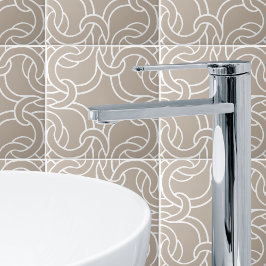 Taupe und weiße keltische Knoten Nahtlose Muster T Fliese