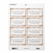 Taupe und White Lace Wedding Label (Vorne)