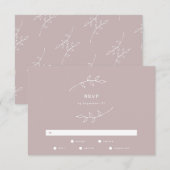 Taupe und White Simple Wreath Wedding RSVP Karte (Vorne/Hinten)