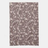 Taupe Watercolor Eucalyptus Floral  Geschirrtuch (Vertikal)