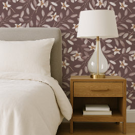Taupe Watercolor Eucalyptus Floral Tapete