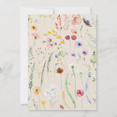 Taupe Watercolor Wildblume Hochzeit Einladung (Rückseite)