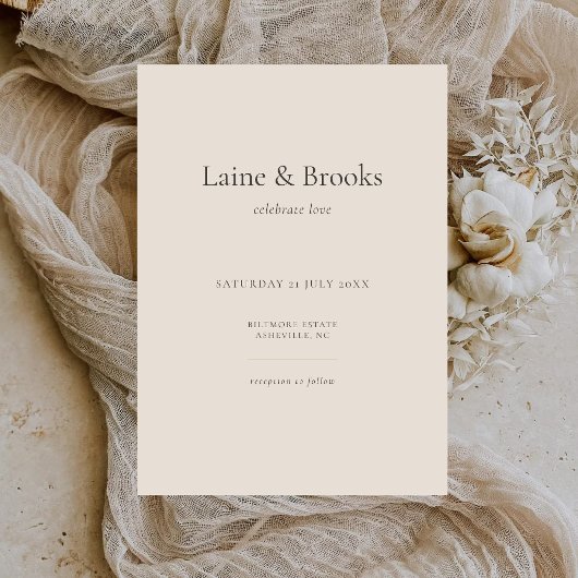 Taupe Wedding Invitation | Minimal Elegant Neutral Einladung