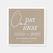 Taupe Wedding One Day Away Probe Dinner Serviette (Vorderseite)