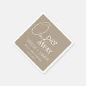 Taupe Wedding One Day Away Probe Dinner Serviette (Ecke)