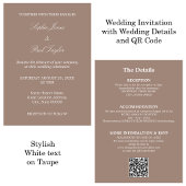 Taupe Wedding QR Code UAWG Einladung