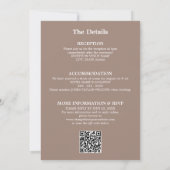 Taupe Wedding QR Code UAWG Einladung (Rückseite)