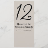 Taupe Wedding Reception Tischnummer (Rückseite)