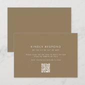 Taupe Wedding RSVP Karte (Vorne/Hinten)