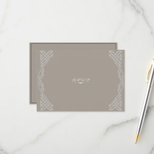 Taupe White Black Trendy Gay Wedding RSVP Karte