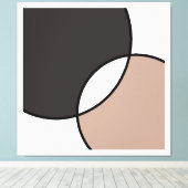 Taupe White Circles Leinwanddruck (Insitu (Holzboden))